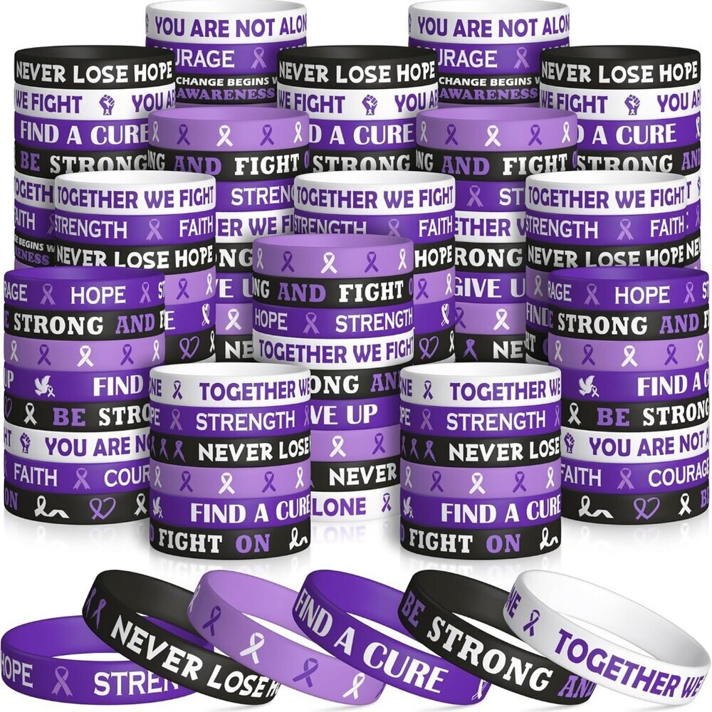 Silicone Awareness Wristband Set 240pcs Motivational Bracelets for Causes